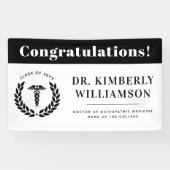 医パーソナライズされたモダン学校の卒業 横断幕 (横)