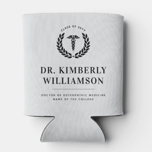 医パーソナライズされたモダン学校の卒業 缶クーラー (裏面)