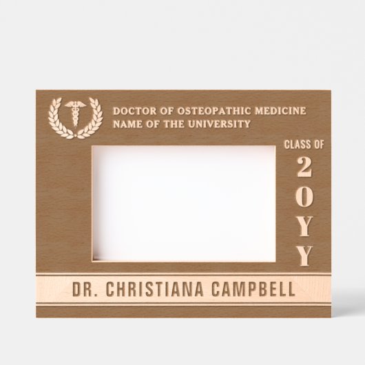 医パーソナライズされたモダン学校 レーザー彫刻フレーム (正面)