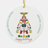 医パーソナライズされた企業の療センターナース医師 セラミックオーナメント (正面)