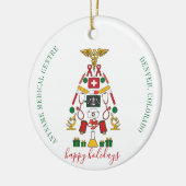 医パーソナライズされた企業の療センターナース医師 セラミックオーナメント (左)