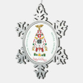 医パーソナライズされた企業の療センター スノーフレークピューターオーナメント (右)