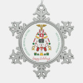 医パーソナライズされた企業の療センター スノーフレークピューターオーナメント (正面)