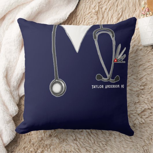 医パーソナライズされた医の贈り物 クッション (ブランケット)