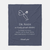 医パーソナライズされた医への贈り物空白の フリースブランケット (正面)