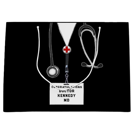 医パーソナライズされた医学校 ラージペーパーバッグ (正面)