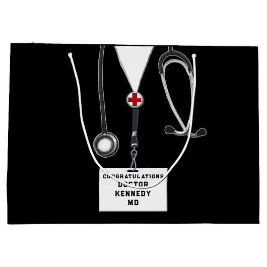 医パーソナライズされた医学校 ラージペーパーバッグ (裏面)