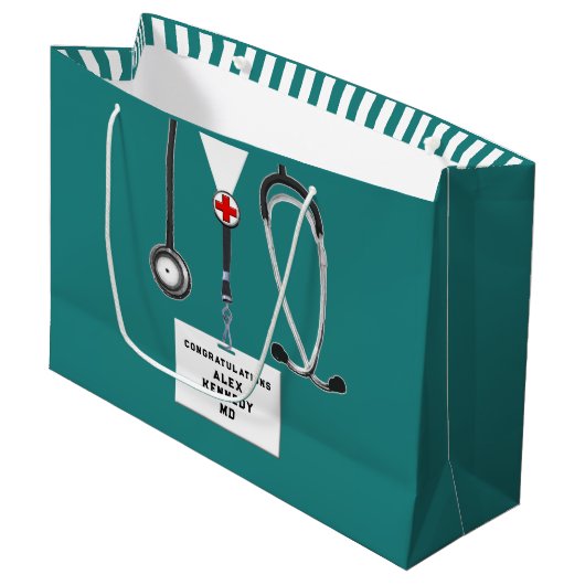 医パーソナライズされた医学校 ラージペーパーバッグ (正面アングル)