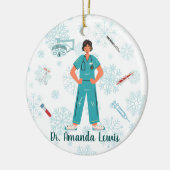 医パーソナライズされた医、外科医クリスマス セラミックオーナメント (左)