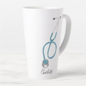 医パーソナライズされた学院聴診器 カフェラテマグ (右アングル)