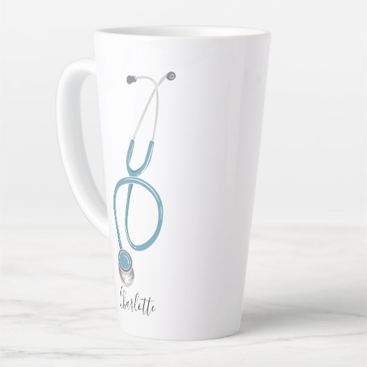 医パーソナライズされた学院聴診器 カフェラテマグ (左アングル)