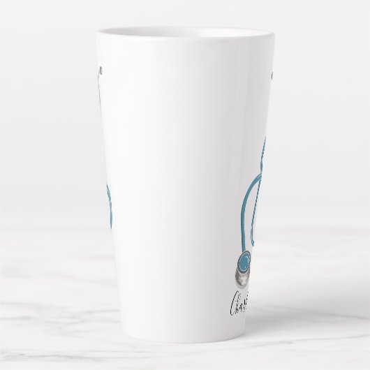 医パーソナライズされた学院聴診器 カフェラテマグ (正面)