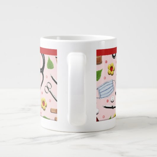 医パーソナライズされた師助手 ジャンボコーヒーマグカップ (裏面)