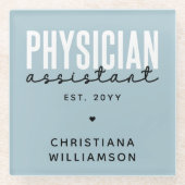 医パーソナライズされた師助手PA卒業 ガラスコースター (正面)