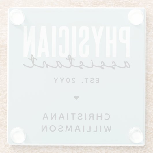 医パーソナライズされた師助手PA卒業 ガラスコースター (裏面)