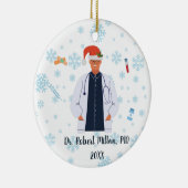 医パーソナライズされた師、ナース、医療クリスマス セラミックオーナメント (右)