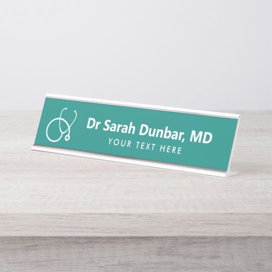 医パーソナライズされた師MDのデスクネームプレート デスクネームプレート (正面)