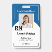 医パーソナライズされた療職員の写真ID王室の青 バッジ (正面)