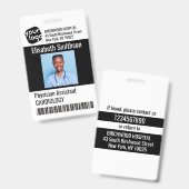 医モダンパーソナライズされた医アシスタントIDカード バッジ (正面&裏面)