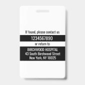 医モダンパーソナライズされた医アシスタントIDカード バッジ (裏面)