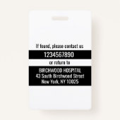 医モダンパーソナライズされた医アシスタントIDカード バッジ (裏面)