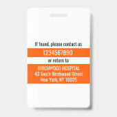 医モダンパーソナライズされた医アシスタントIDカード バッジ (裏面)