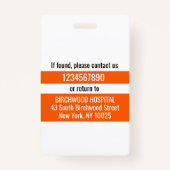 医モダンパーソナライズされた医アシスタントIDカード バッジ (裏面)