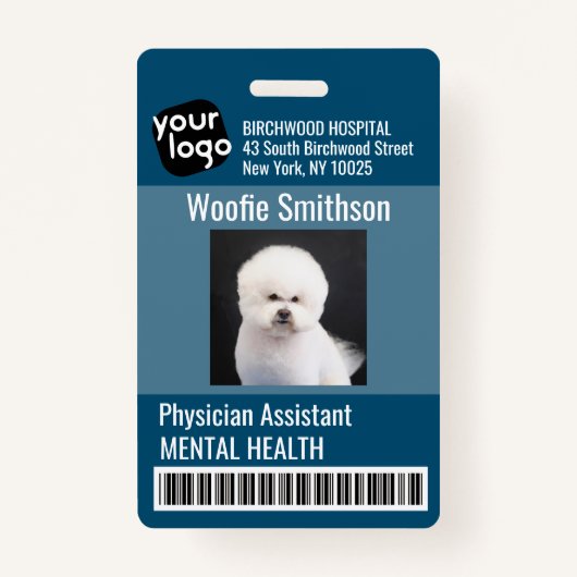 医モダンパーソナライズされた医アシスタントIDカード バッジ (正面)
