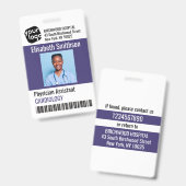 医モダンパーソナライズされた医アシスタントIDカード バッジ (正面&裏面)