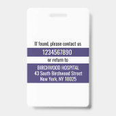 医モダンパーソナライズされた医アシスタントIDカード バッジ (裏面)