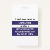 医モダンパーソナライズされた医アシスタントIDカード バッジ (裏面)