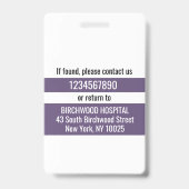 医モダンパーソナライズされた医アシスタントIDカード バッジ (裏面)