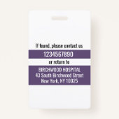 医モダンパーソナライズされた医アシスタントIDカード バッジ (裏面)