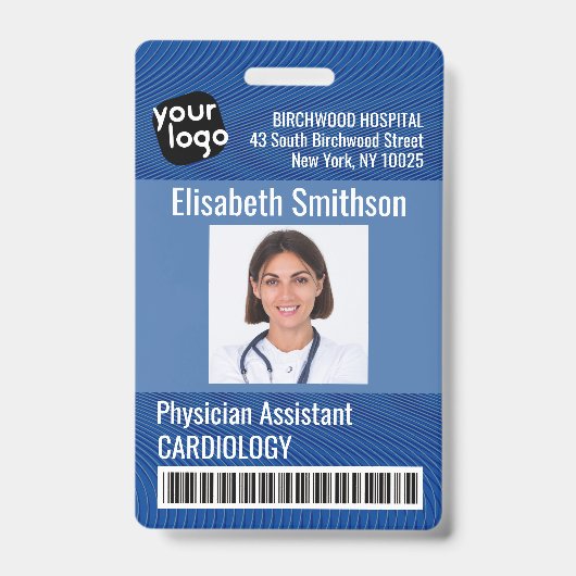 医モダンパーソナライズされた医アシスタントIDカード バッジ (正面)