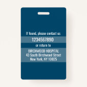 医モダンパーソナライズされた医アシスタントIDカード バッジ (裏面)