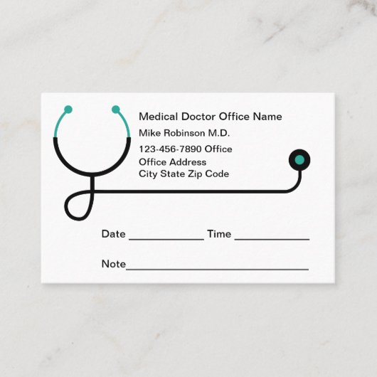医モダン医アポイントメントカード 名刺 (正面)