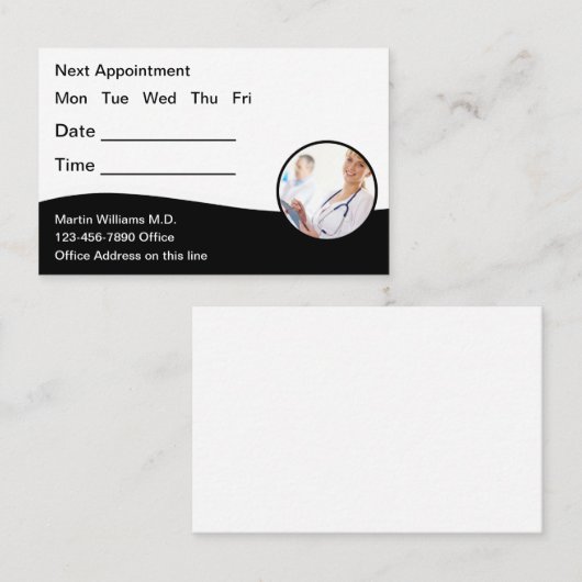 医モダン医アポイントメント名刺 名刺 (正面/裏面)