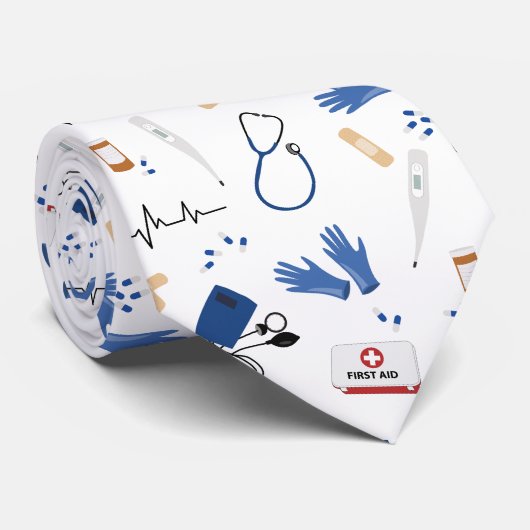 医モダン医ナースパターン ネクタイ (ロール)