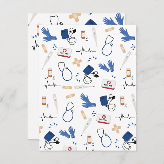 医モダン医ナースパターン ノートカード (正面/裏面)