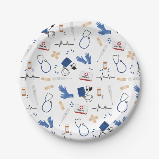 医モダン医ナースパターン ペーパープレート (正面)