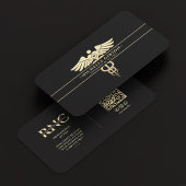 医モダン医モノグラムカドゥセウス黒金ゴールド 名刺