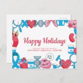 医モダン療 |医師の休暇中の挨拶 ポストカード (正面/裏面)