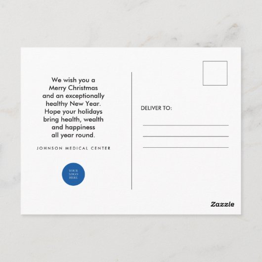 医モダン療 |医師の休暇中の挨拶 ポストカード (裏面)