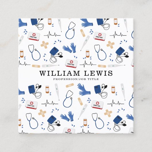 医モダン者ナースQRコード スクエア名刺 (正面)