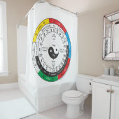 医伝統的中国の薬体時計Tシャツ シャワーカーテン (インサイチュ)