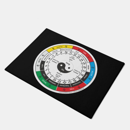 医伝統的中国の薬体時計TシャツSh ドアマット (アングル)