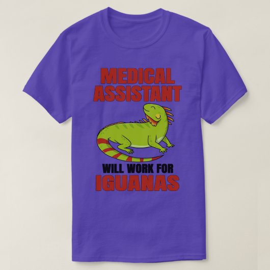 医助手がイグアナに勤める Tシャツ (デザイン正面)