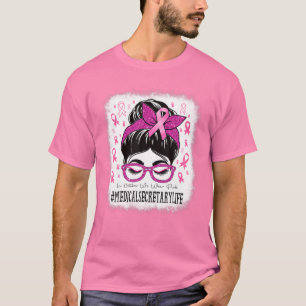 医務長官Messy Bun Women Breast Cancer Aw Tシャツ