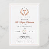 医大エレガント学校卒業党 箔招待状 (正面)