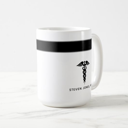 医大卒業医白黒名 コーヒーマグカップ (正面右)